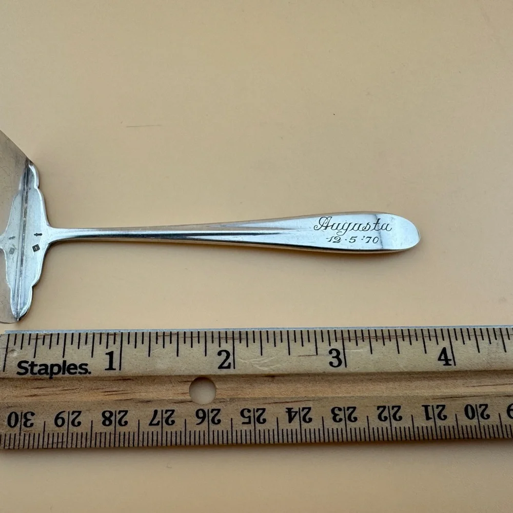 Vintage/Antique Silver Plated Baby Food Pusher with Monogram